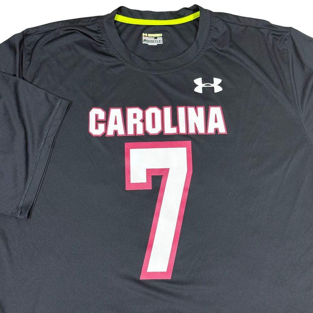 South Carolina Gamecocks #7 Under Armour HeatGear Shirt Men's XXL Black Football